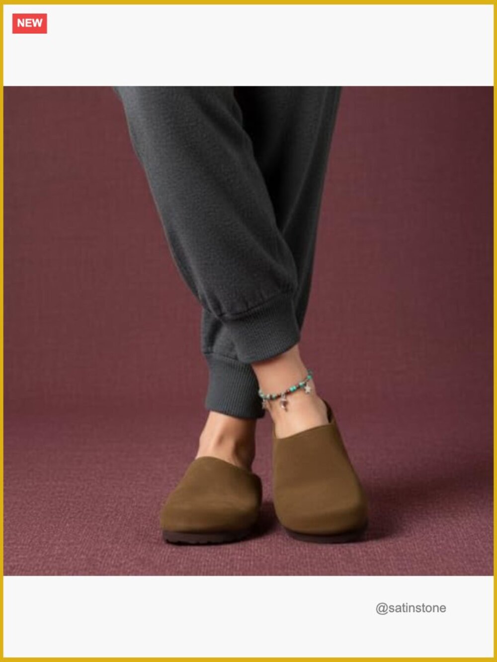 Genuine Suede Leather Clogs with Cushioned Footbed - Comfort Slip On - Picture 2 of 7
